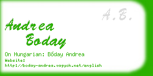 andrea boday business card